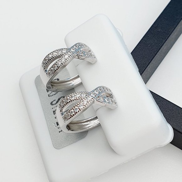 "925 Sterling Silver Cubic Zirconia Earrings, UU1P6A6149 - Picture 6 of 10